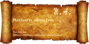 Mathern Absolon névjegykártya